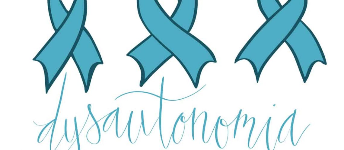 Dysautonomia Awareness Month October promotion banner template with support ribbon vector.