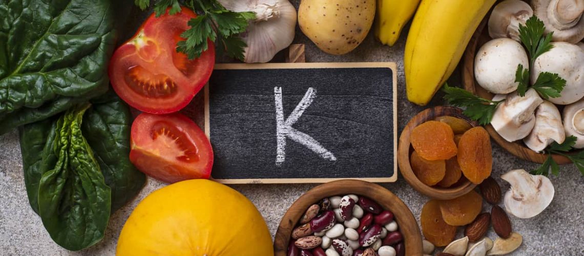Products containing potassium. Healthy food concept.  Top view
