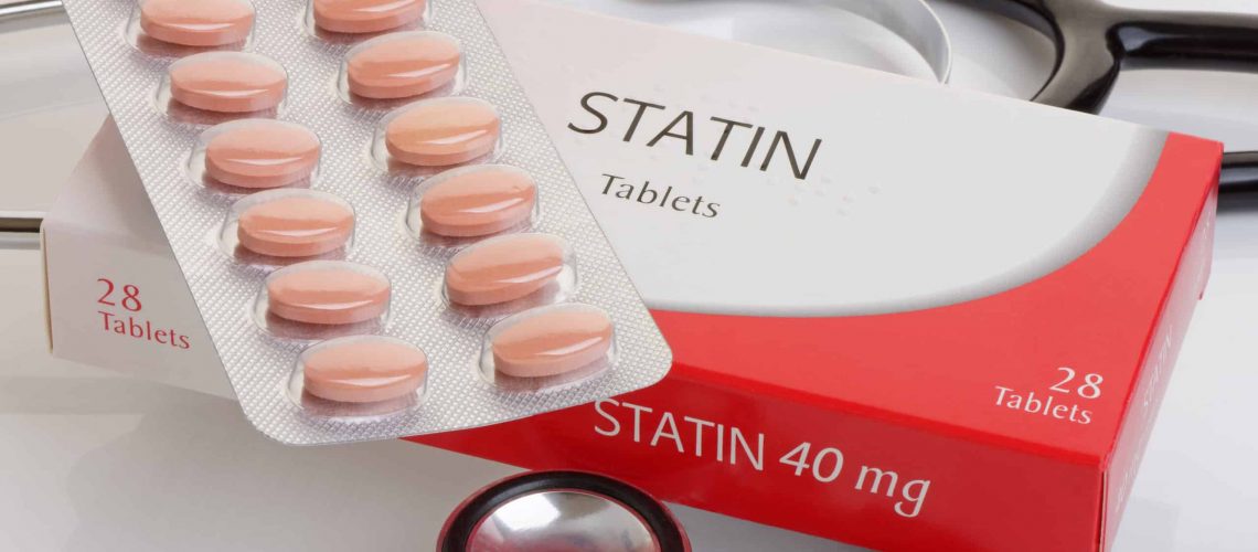 A generic pack of statins with a stethoscope.  A controversial anti cholesterol medication.All logos removed.